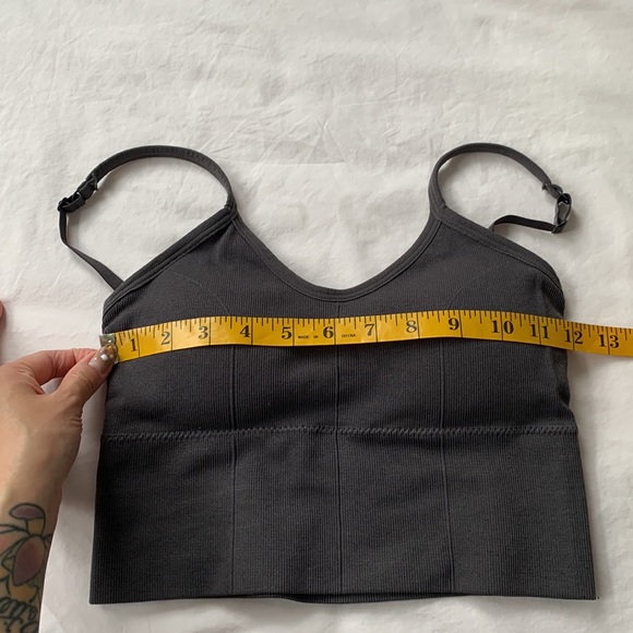 NWOT Crop bra top, charcoal grey, size S, “U” shape back, adjust straps - Picture 5 of 5
